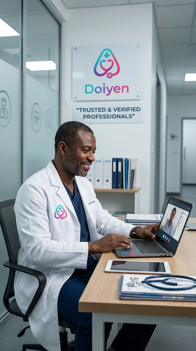 Doiyen practitioner connecting with a patient online
